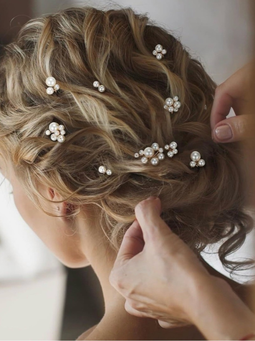 Pearl Cluster Hair Pins - Ivory and Gold